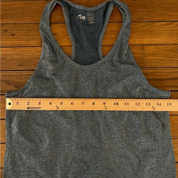Zyia Active Copper Charged Blue Gray Racerback Activewear Tank Top - Picture 4 of 9